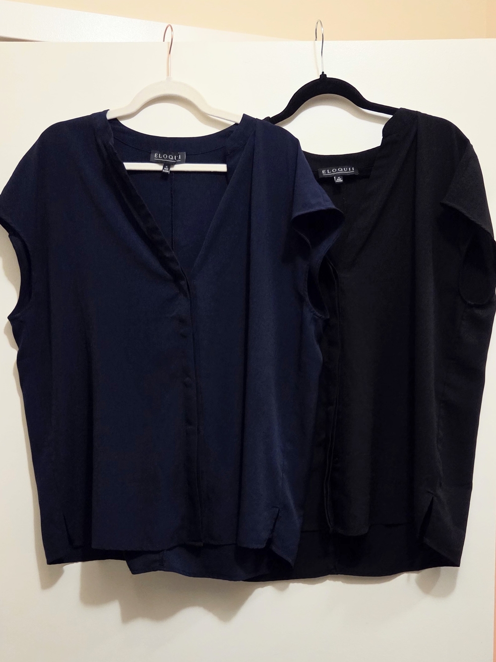 2 Eloquii Short-Sleeve Notch Collar Blouse Sz14 NWOT